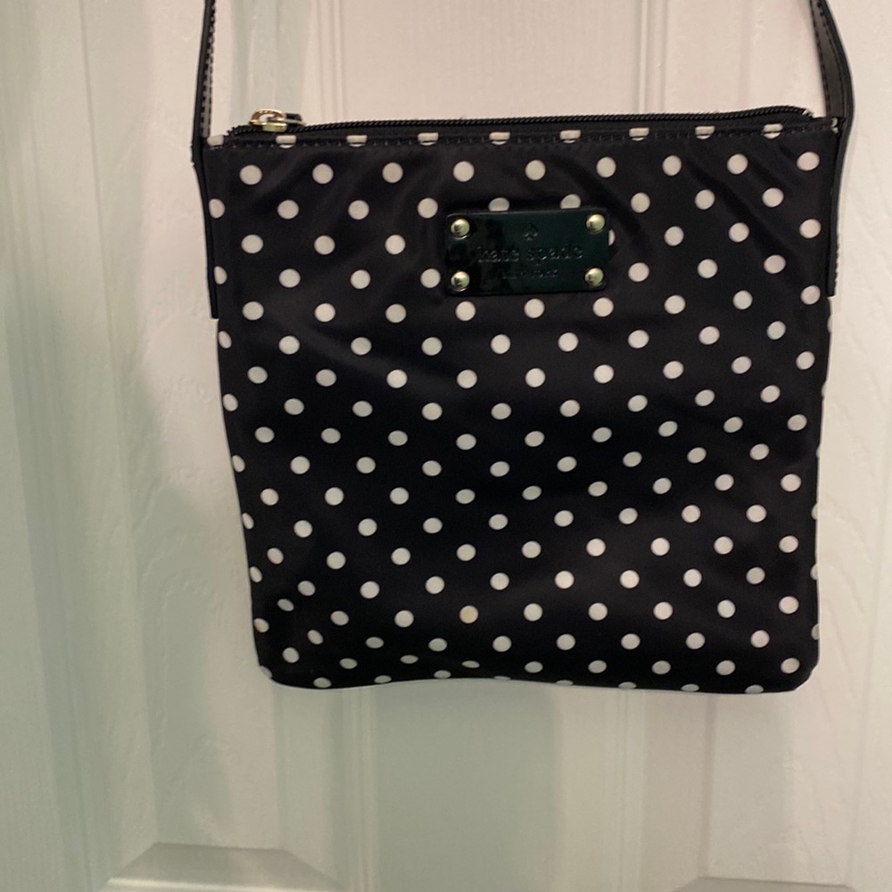 Kate Spade, black and white polkadot, Crossbody purse